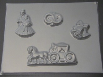 1024 Bride Groom Rings Carriage Chocolate Candy Mold